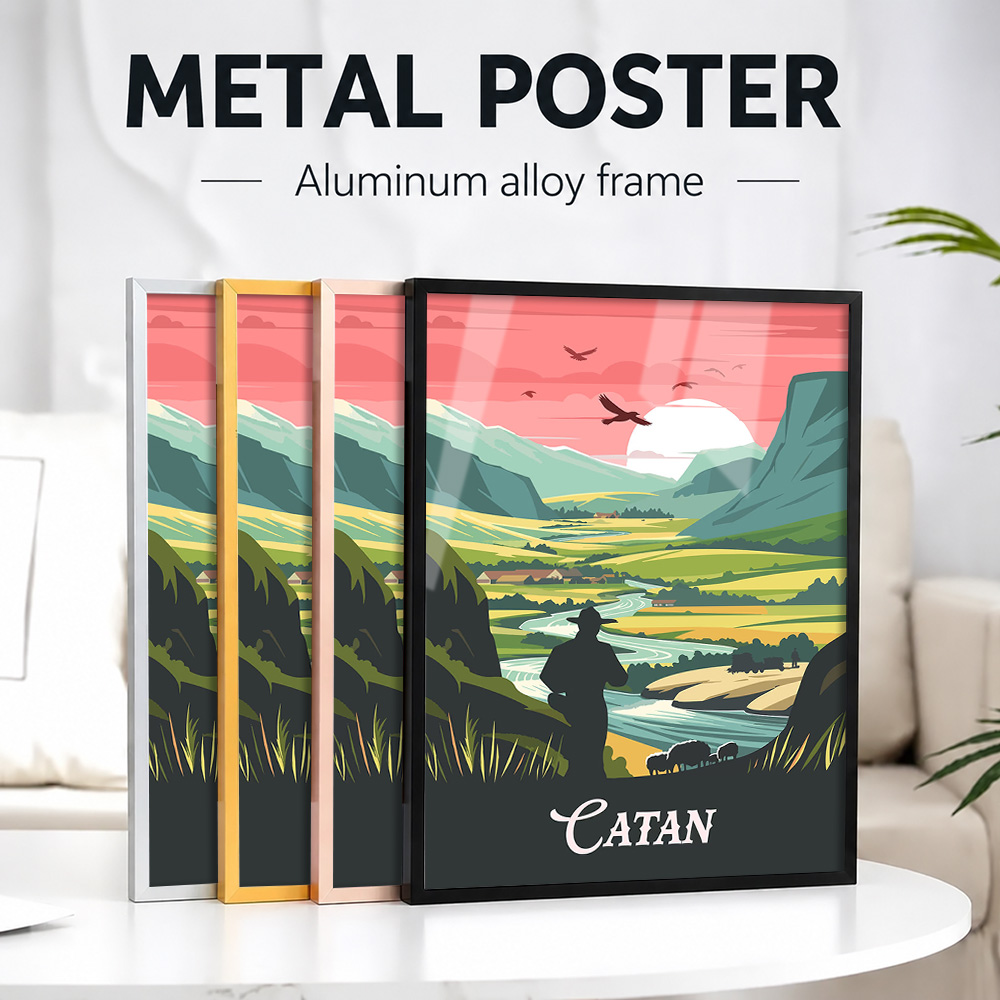 Board Game Catan - Catan Board Game Inspired Framed Metal